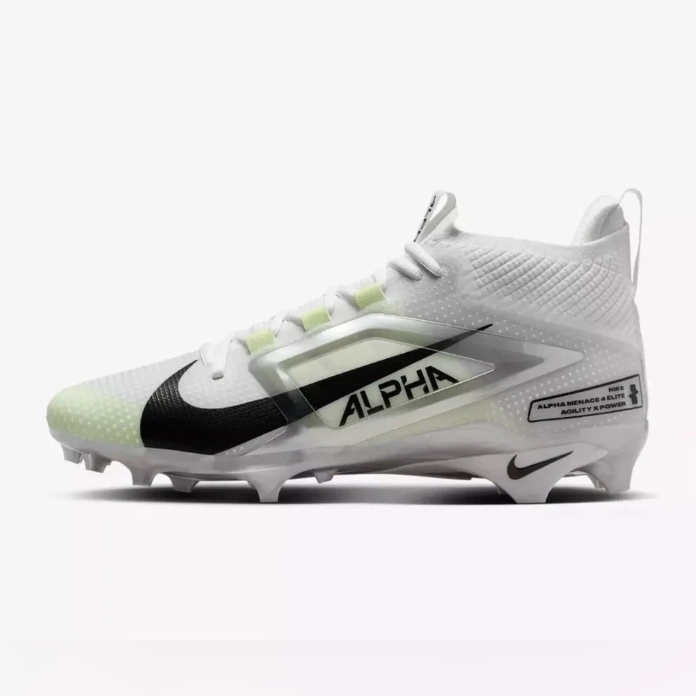 Nike Alpha Menace 4 Elite Men's Football Cleats White FD7036-100 Size 12